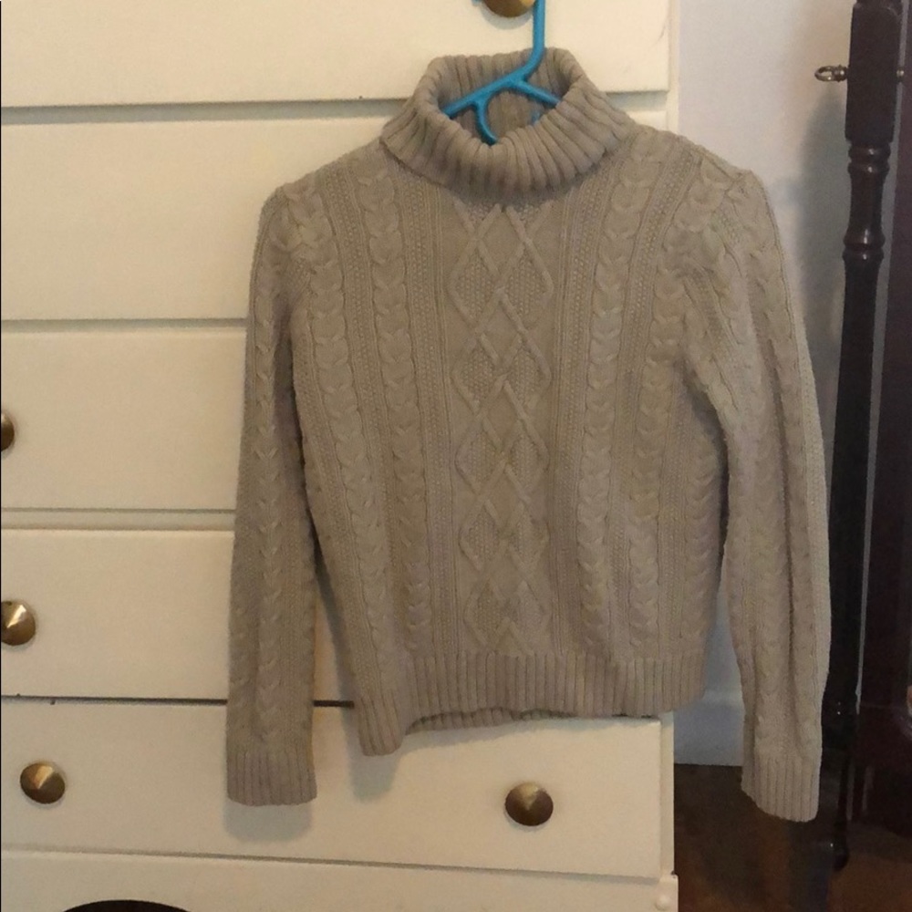 Sage green, 100% cotton cable knit sweater